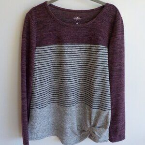 St Johns Bay Sweater - Petite Medium - Purple Grey Black - Pullover (505)